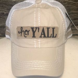 Two tone khaki Hey Y’all ball cap